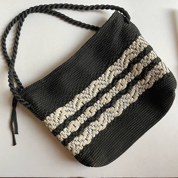 Vintage 1940’s woven black and white braided rope cord purse - Picture 8 of 8